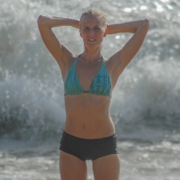 Blonde gap at the beach