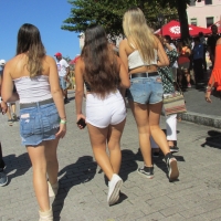 Three friends in denim