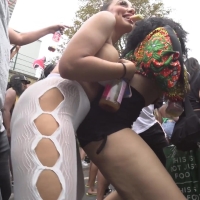 See through carnival babe