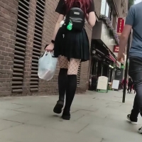 Fishnet goth girl