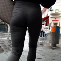 Slim girl in grey