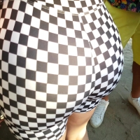 Checkered shorts babe