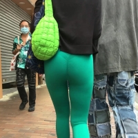 Asian ass in green