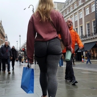 Blonde in grey leggings