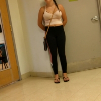 Pigtails teen in leggings