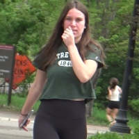 College girl in leggings