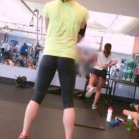 2 spandex booties at the gym