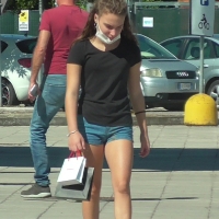 Cute girl in shorts
