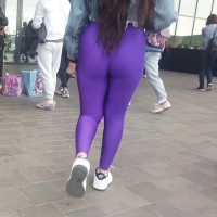 Purple spandex booty