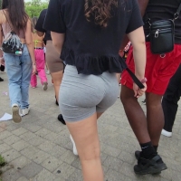 Grey shorts big booty brunette (part 2)