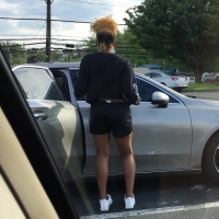 Ebony girl in shorts