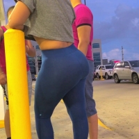 Latina ass in blue