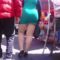 Chubby in green skirt