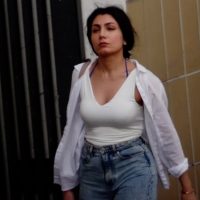 Brunette in white top
