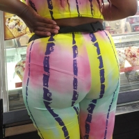 Colorful ebony ass