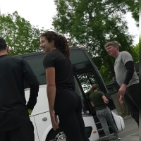 College girl in all black
