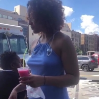 Braless ebony milf