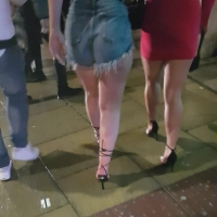 Party girl in shorts