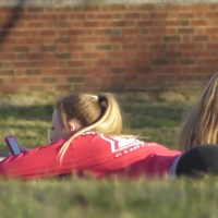 Multiple college girls in leggings