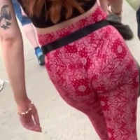 Patterned flare pants