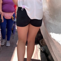 Denim shorts booty