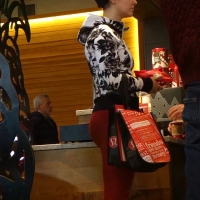 Short haired cutie in leggings