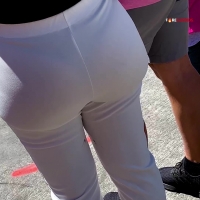 Fat ass in white pants