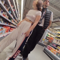 Braless babe