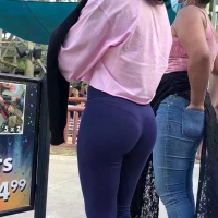 Black booty in see through leggings