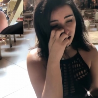 Hottie uses vibrator at restaurant