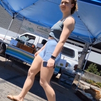 Hottie in blue shorts