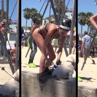 Bangin' beach gymnast