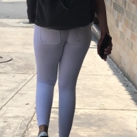 Tight white jeans