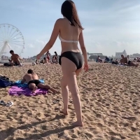 Black bikini babe