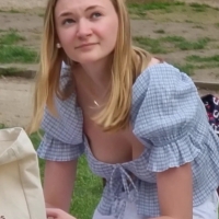 Pretty blonde cleavage