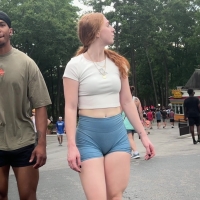 Redhead in spandex