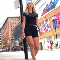 Blonde beauty in shorts