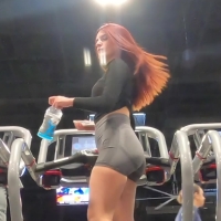 Redhead gym babe