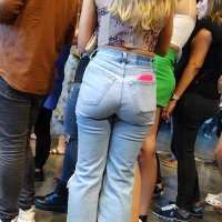 Denim shorts blondie
