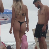 Blonde thong booty