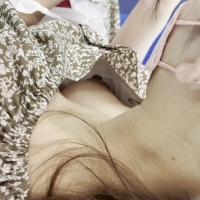 Deep Asian downblouse