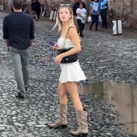 Pretty blonde upskirt
