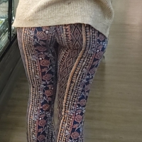 Latina in flared leggings