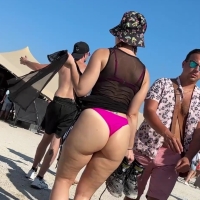 Pink thong festival girl