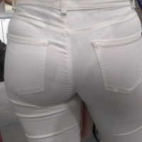 Latina in white jeans