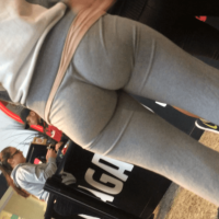 Grey leggings wedgie