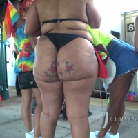 Monster booty in thong bikini