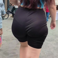 PAWG in black shorts