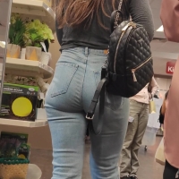 Brunette in jeans