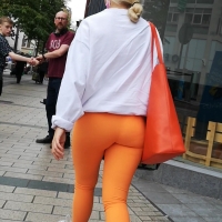 Orange leggings babe